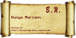 Bunya Mariann névjegykártya