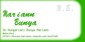 mariann bunya business card